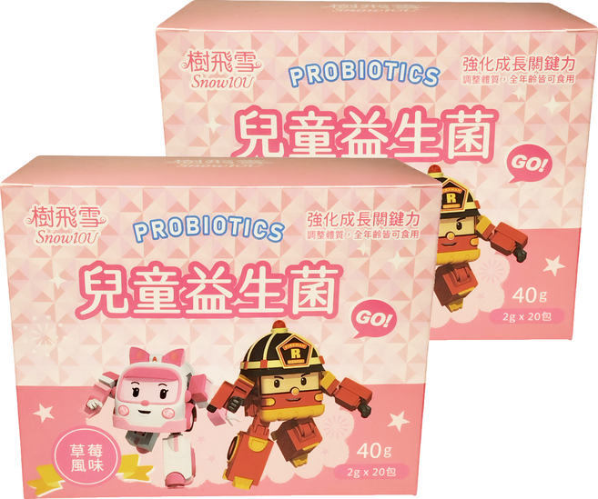 SnowIOU 樹飛雪 POLI兒童益生菌 草莓風味 2g, 20包, 2盒