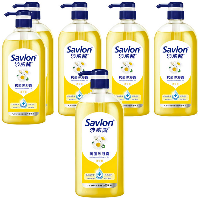 Savlon 沙威隆 抗菌沐浴露 洋甘菊, 1L, 6瓶