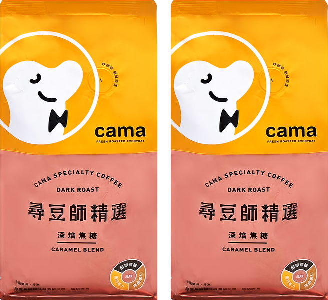 cama cafe 尋豆師精選咖啡豆 100%阿拉比卡咖啡豆, 深焙焦糖, 454g, 2包