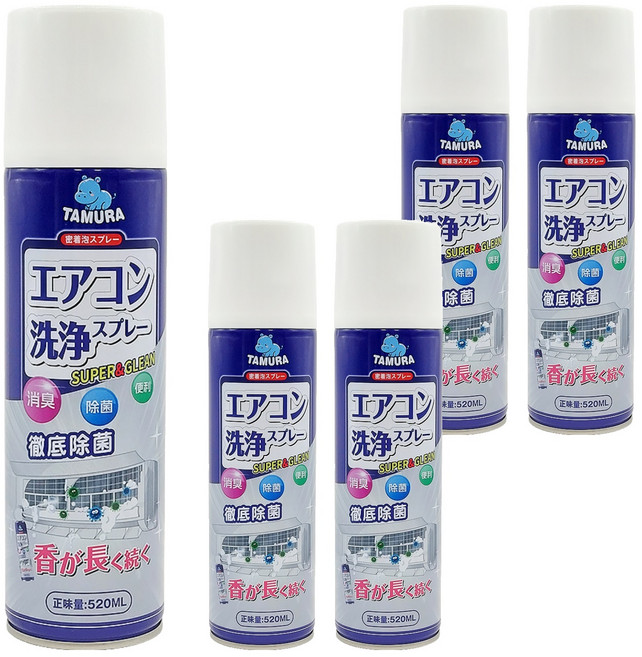 日本 TAMURA 免水洗冷氣清潔劑, 520ml, 5瓶