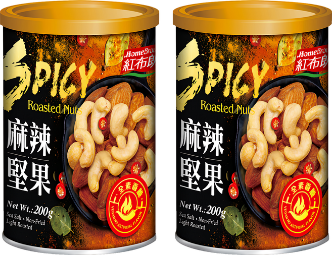 HomeBrown 紅布朗 麻辣堅果, 200g, 2罐