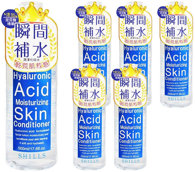 SHILLS 舒兒絲 玻尿酸深層潤澤化妝水 500ml 保濕調理, 6瓶