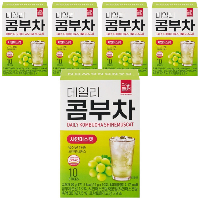Danongwon 乳酸菌康普茶 麝香葡萄, 5盒, 10包, 5g