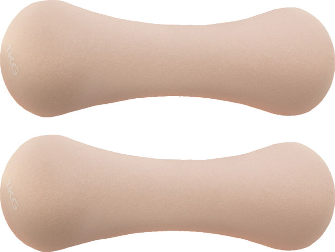 comet Sports 氯丁橡膠啞鈴 淺粉紅色, 1kg, 2個