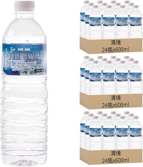 清境 純水, 600ml, 72瓶
