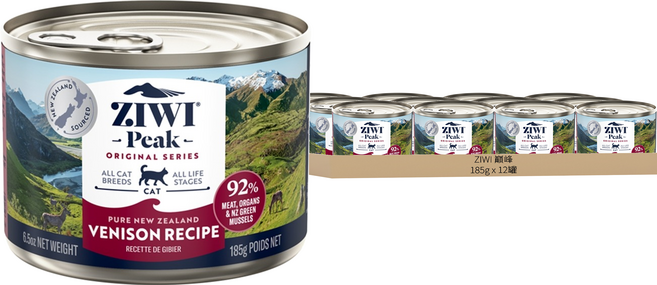 ZIWI Peak 滋益巔峰 貓咪主食罐, 鹿肉, 185g, 12罐