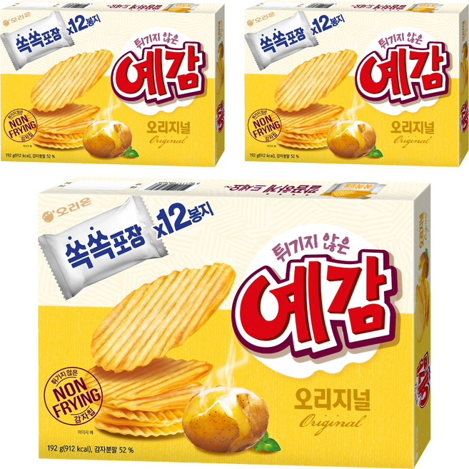 ORION 好麗友 預感香烤洋芋片 原味, 192g, 3盒