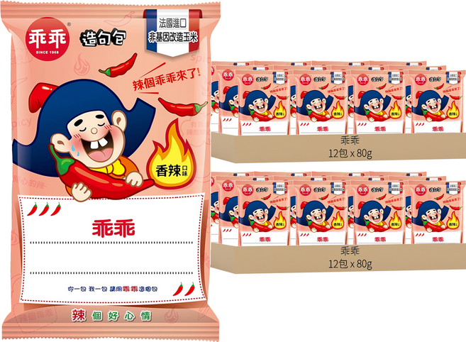 乖乖 玉米脆條 香辣口味, 80g, 24包