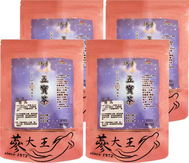 蔘大王 瑪卡人蔘五寶茶包, 6g, 10包, 4袋