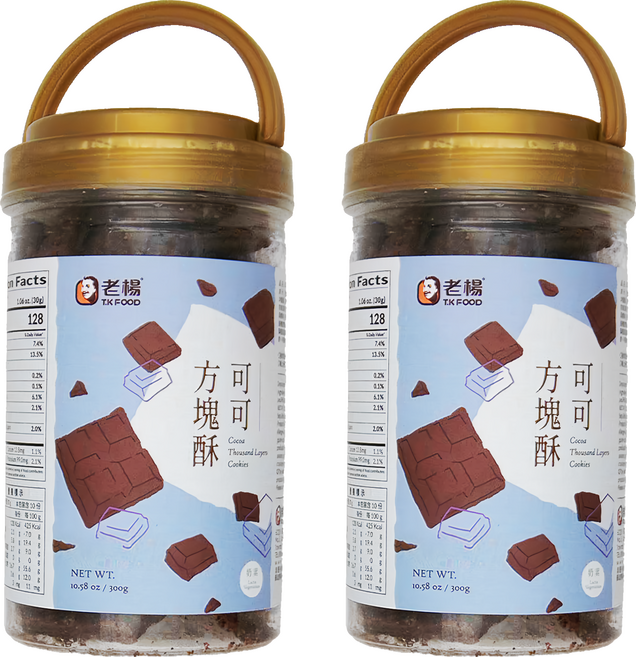 老楊 可可方塊酥, 300g, 2罐