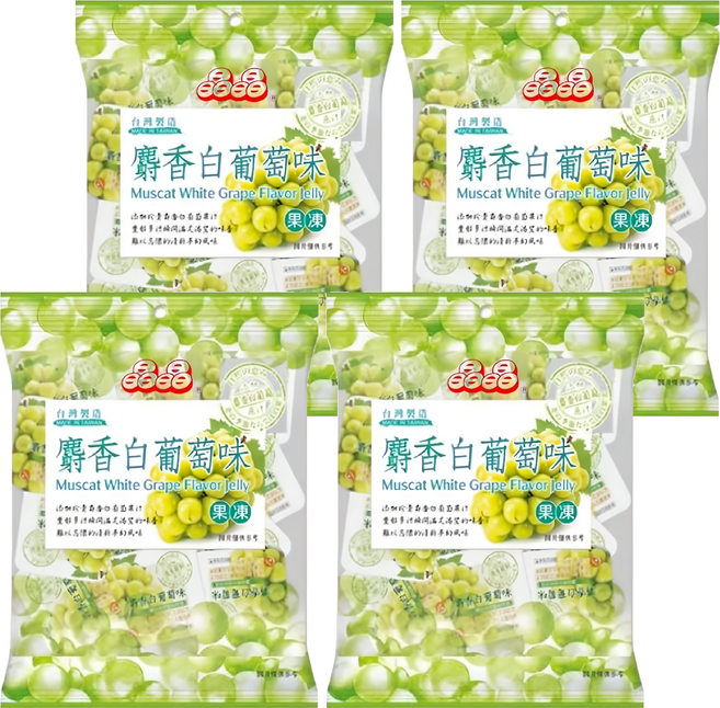 晶晶 麝香白葡萄果凍, 400g, 4袋