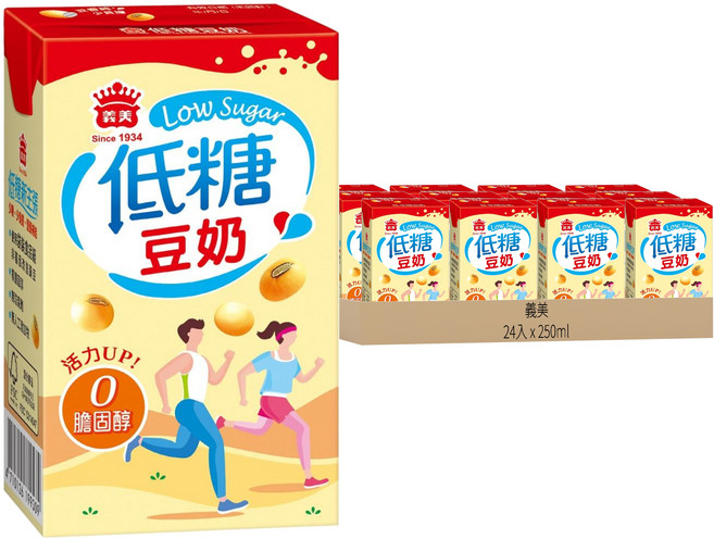 義美 低糖豆奶, 250ml, 24入