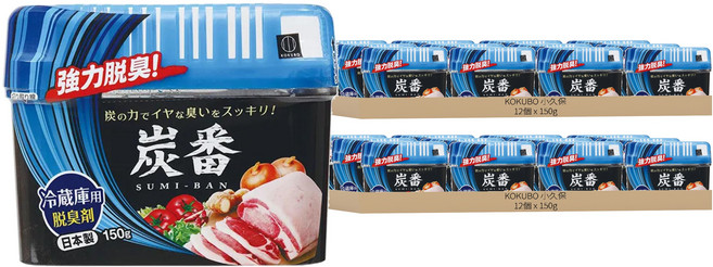 KOKUBO 小久保 炭番冰箱除臭劑 冷藏室用, 150g, 24個
