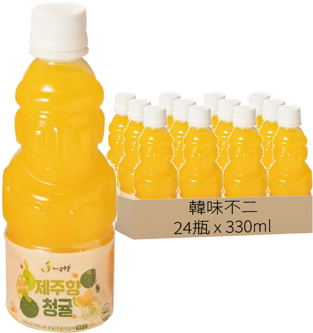 韓味不二 濟州島青橘果汁, 330ml, 24瓶