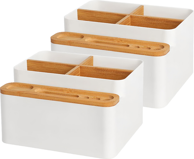品屋 納川 多用收納盒 A0265, 優雅白, 2個