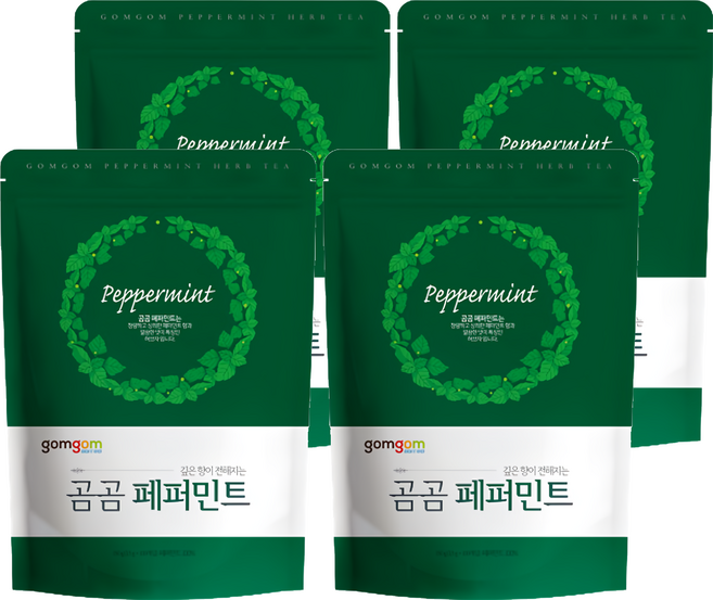 gomgom 薄荷三角茶包, 1.5g, 100包, 4袋