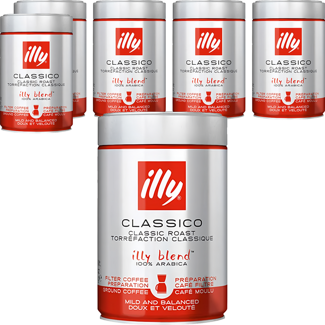 illy 意利 中培濾泡咖啡粉, 250g, 6罐