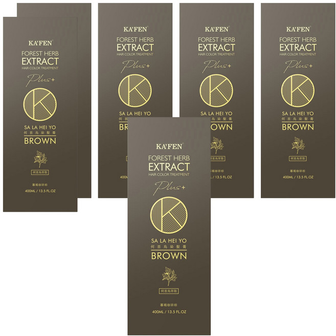 KA'FEN 卡氛 Plus+ 何首烏染髮膏, 暮褐咖啡棕, 6件