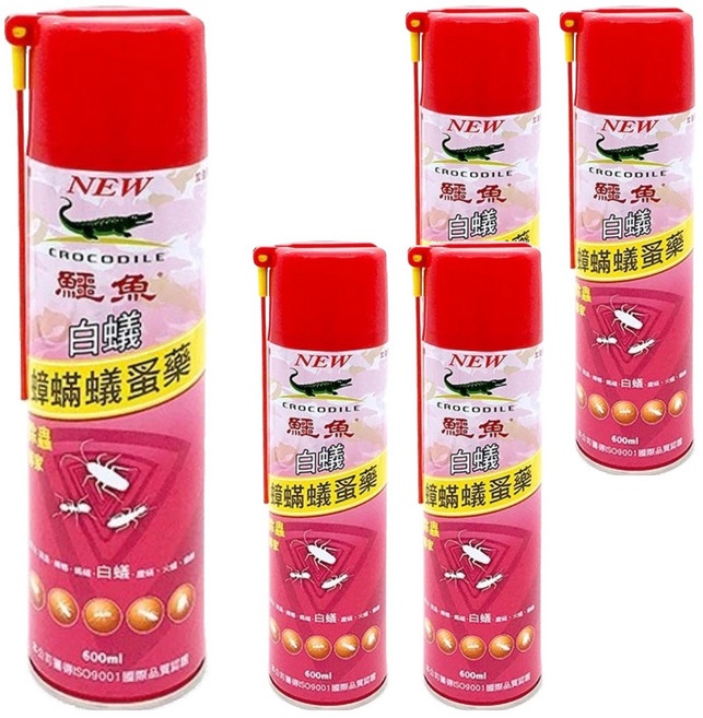 鱷魚 白蟻蟑螨蟻蚤藥, 600ml, 5瓶