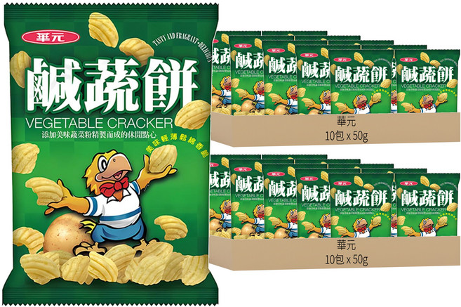 華元 鹹蔬餅, 50g, 20包