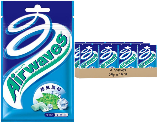 Airwaves 超涼無糖口香糖 超涼薄荷口味, 28g, 15包