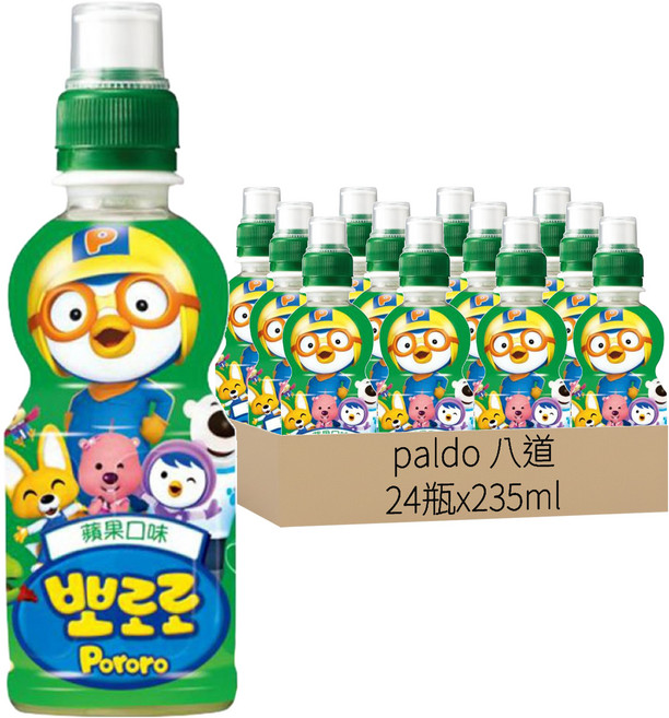 paldo 八道 啵樂樂乳酸飲 蘋果, 235ml, 24瓶
