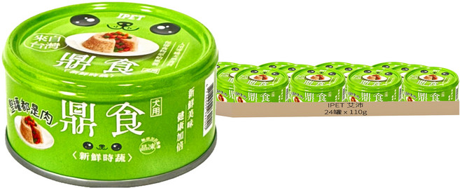IPET 艾沛 鼎食犬罐, 新鮮時蔬, 110g, 24罐