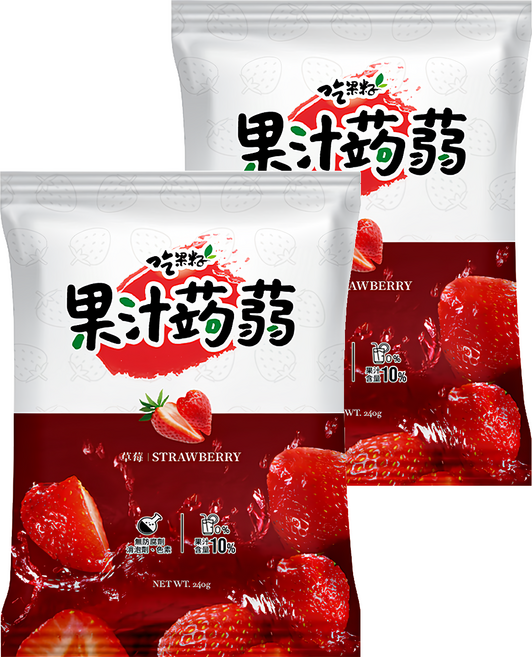 吃果籽 果汁蒟蒻 草莓, 240g, 2袋