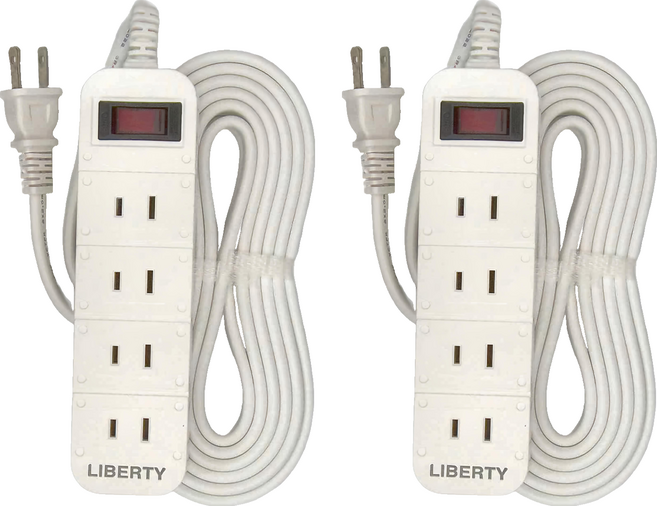 LIBERTY 利百代 1開4插分接式延長線, 4.5m, 白色, 2個