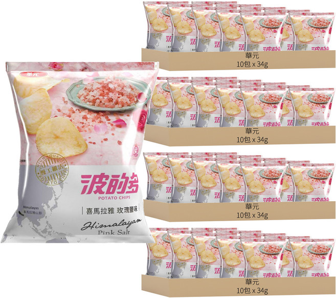 華元 波的多 喜馬拉雅玫瑰鹽味, 34g, 40包