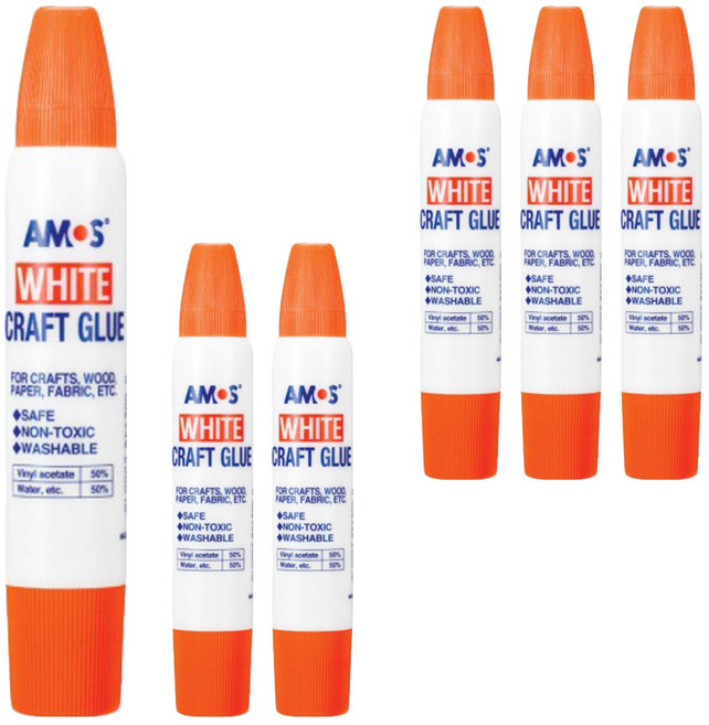 AMOS 阿摩司 雙頭白膠, 34ml, 6個