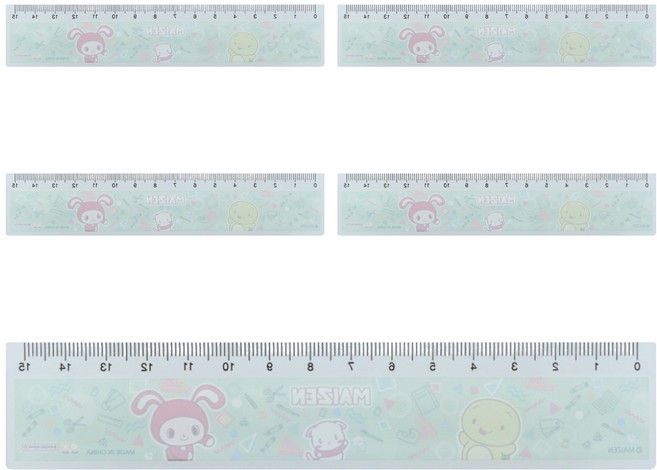 sun-star 直尺 15cm, MAIZEN 淺綠色, 5支