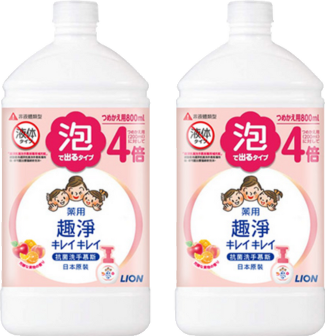 LION 獅王 趣淨 泡沫洗手慕斯補充瓶 果香, 800ml, 2瓶