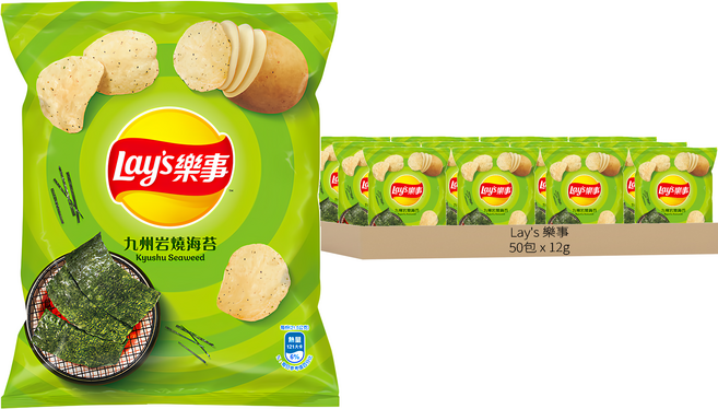 Lay's 樂事 洋芋片 九州岩燒海苔, 12g, 50包