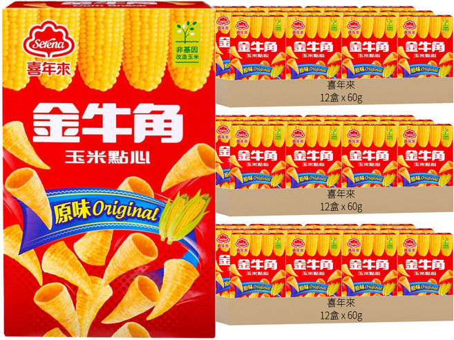 喜年來 金牛角 玉米點心 原味, 60g, 36盒
