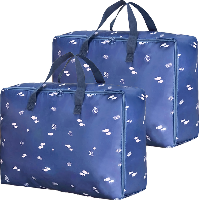 小麥購物 Y705 防水牛津布收納袋 2入, 藏青魚, 2組