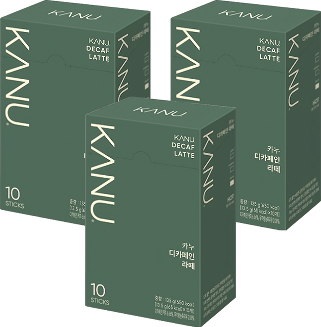 KANU 低咖啡因漸層奶香拿鐵咖啡 獨立包裝 隨時享受香醇風味, 10條, 13.5g, 3盒