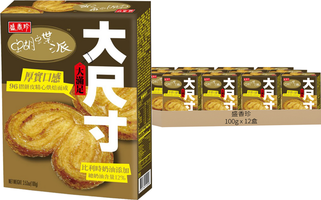 盛香珍 蝴蝶派, 100g, 12盒