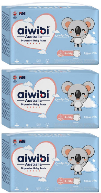 aiwibi 愛薇彼 清新乾爽褲型紙尿褲 9~14kg, L, 132片
