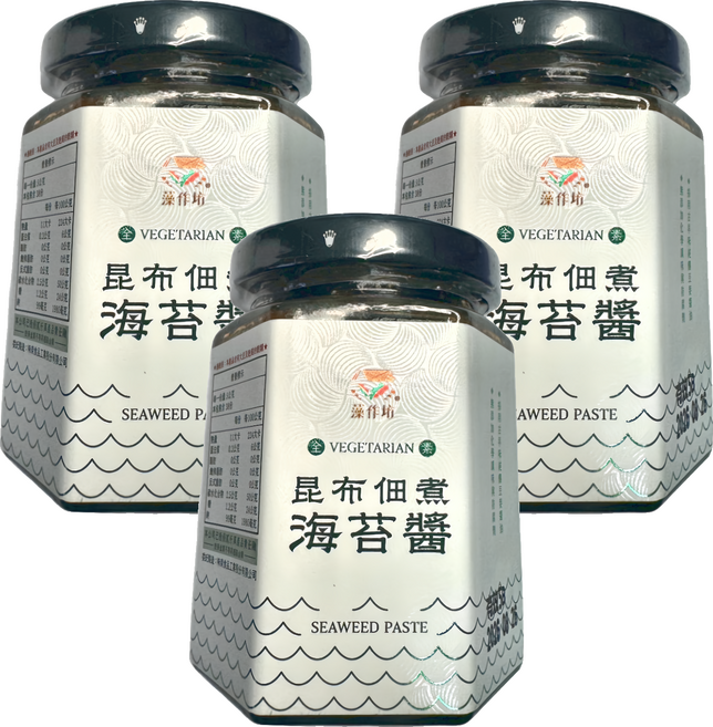 藻作坊 昆布佃煮海苔醬, 3罐, 190g