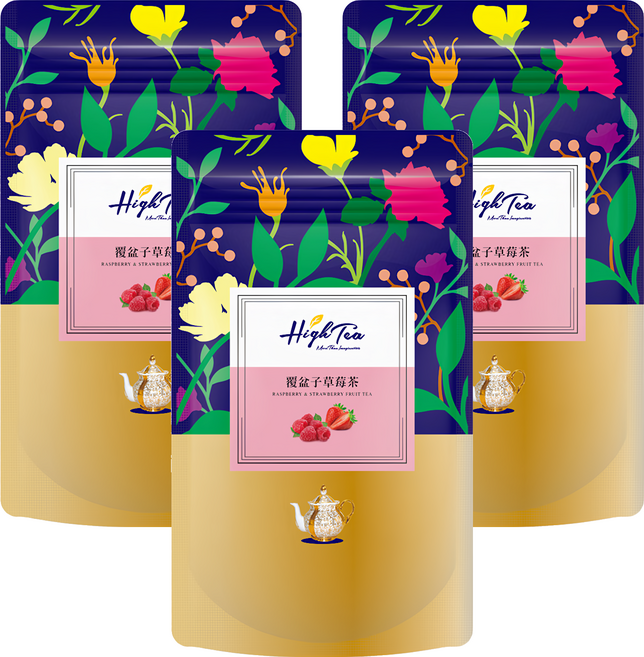 High Tea 伂橙 水果草本茶 覆盆子草莓茶, 2g, 20入, 3袋