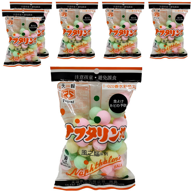 TALENT 天嶸 彩色樟腦丸 8號, 250g, 6包