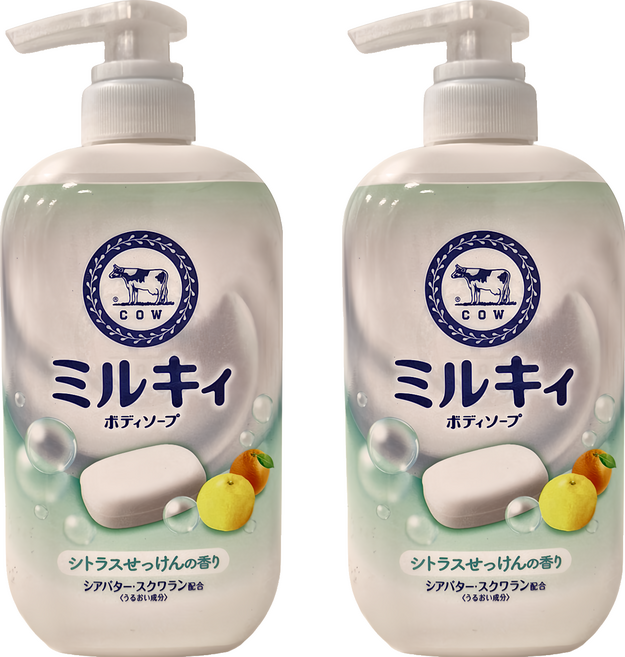 COW STYLE 牛乳石鹼 牛乳精華沐浴乳 柑橘皂香, 500ml, 2瓶