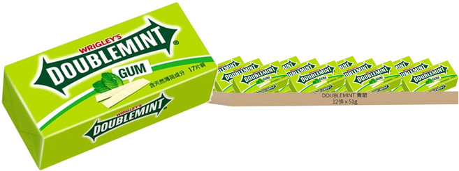 DOUBLEMINT 青箭 口香糖 分享包 17片, 12條, 51g