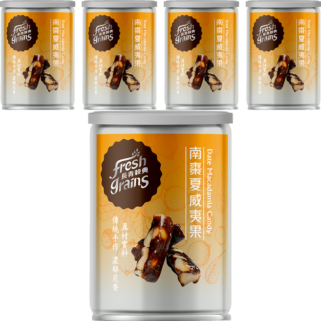 fresh grains 長青穀典 南棗夏威夷果, 100g, 5罐
