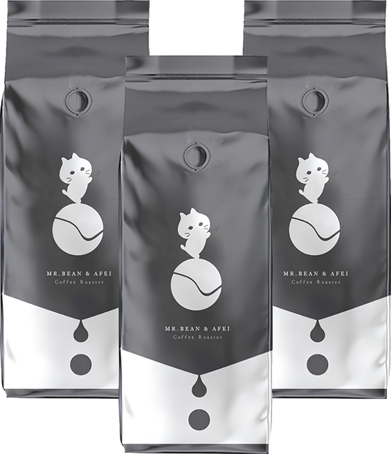 MR.BEAN&AFEI 豆豆先生與他的阿肥 蘇門達臘木質調曼特寧, 咖啡豆(無研磨), 450g, 3包