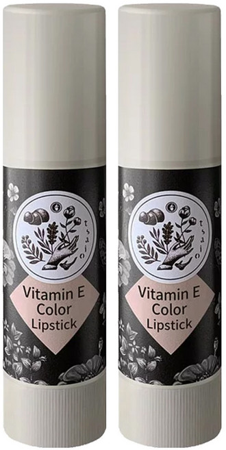 tsaio 上山採藥 維他命E撫紋潤唇膏 有機乳油木果油 荷荷芭 豆沙裸色, 3.5g, 2支