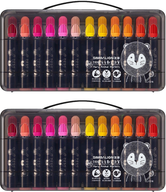 SIMBALION 雄獅 毛毛獸彩色筆, 毛毛獸, 2盒