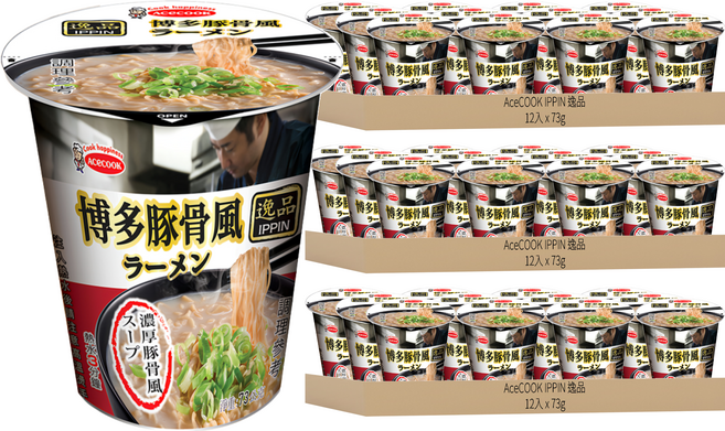 AceCOOK IPPIN 逸品 博多豚骨風味麵 73g, 36入