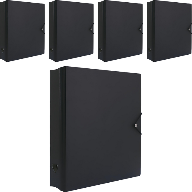 珠友文化 A4 D型夾集卡冊 有洞款 4孔, 黑色, 5個